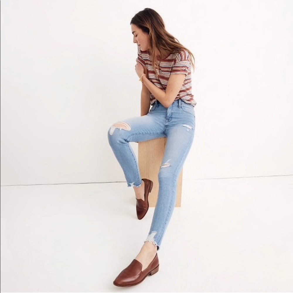 MADEWELL 9" high-rise distressed-hem edition